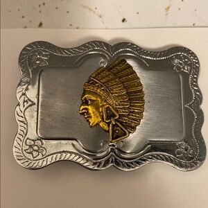 Silver and Gold Western Belt Buckle